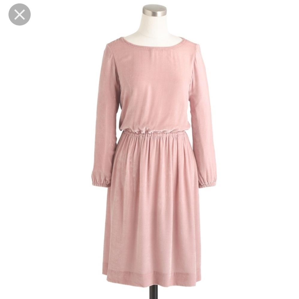 J Crew Pink Silk Velvet Blouson Dress size 4